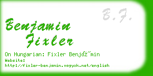 benjamin fixler business card